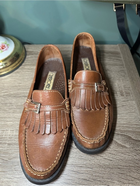 Cherokee Other - Vintage 90s Leather Kiltie Loafers Chunky Lug Sole Preppy Size 8